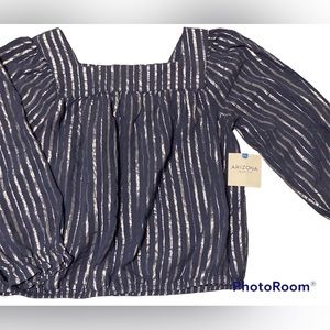 Cute Blue and Silver Girls Top